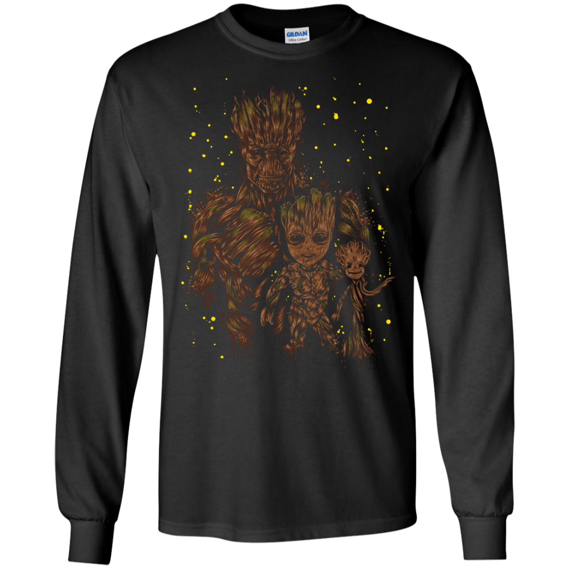 The evolution of Groot Men's Long Sleeve T-Shirt