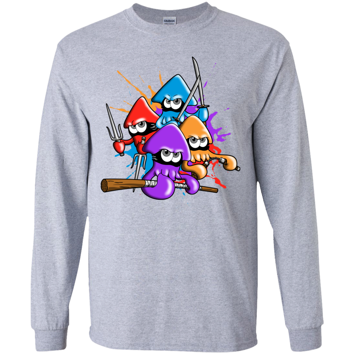Teenage Mutant Ninja Squids Youth Long Sleeve T-Shirt