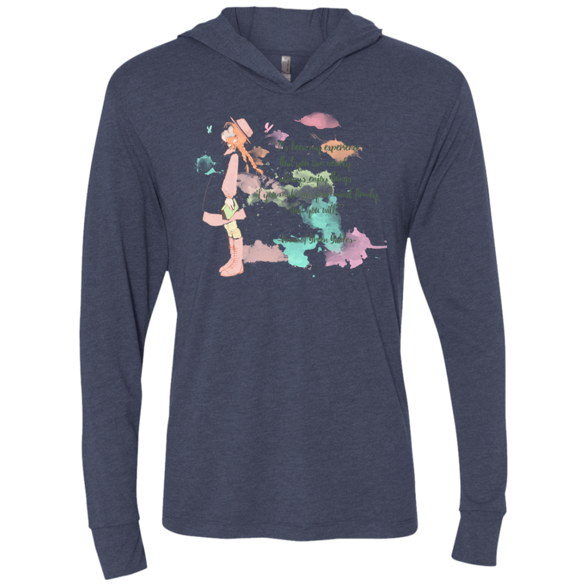 Anne of Green Gables Triblend Long Sleeve Hoodie Tee