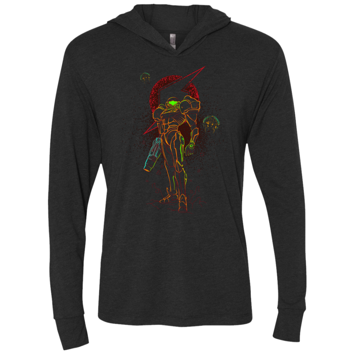 Shadow of the Bounty Hunter Triblend Long Sleeve Hoodie Tee