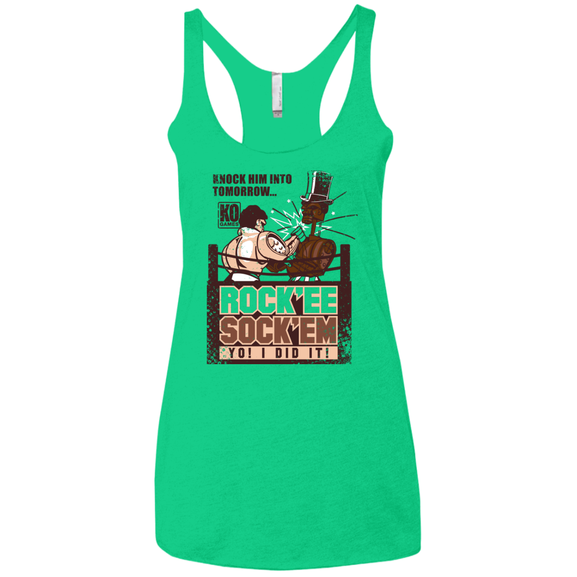 Rockee Sockem Women's Triblend Racerback Tank