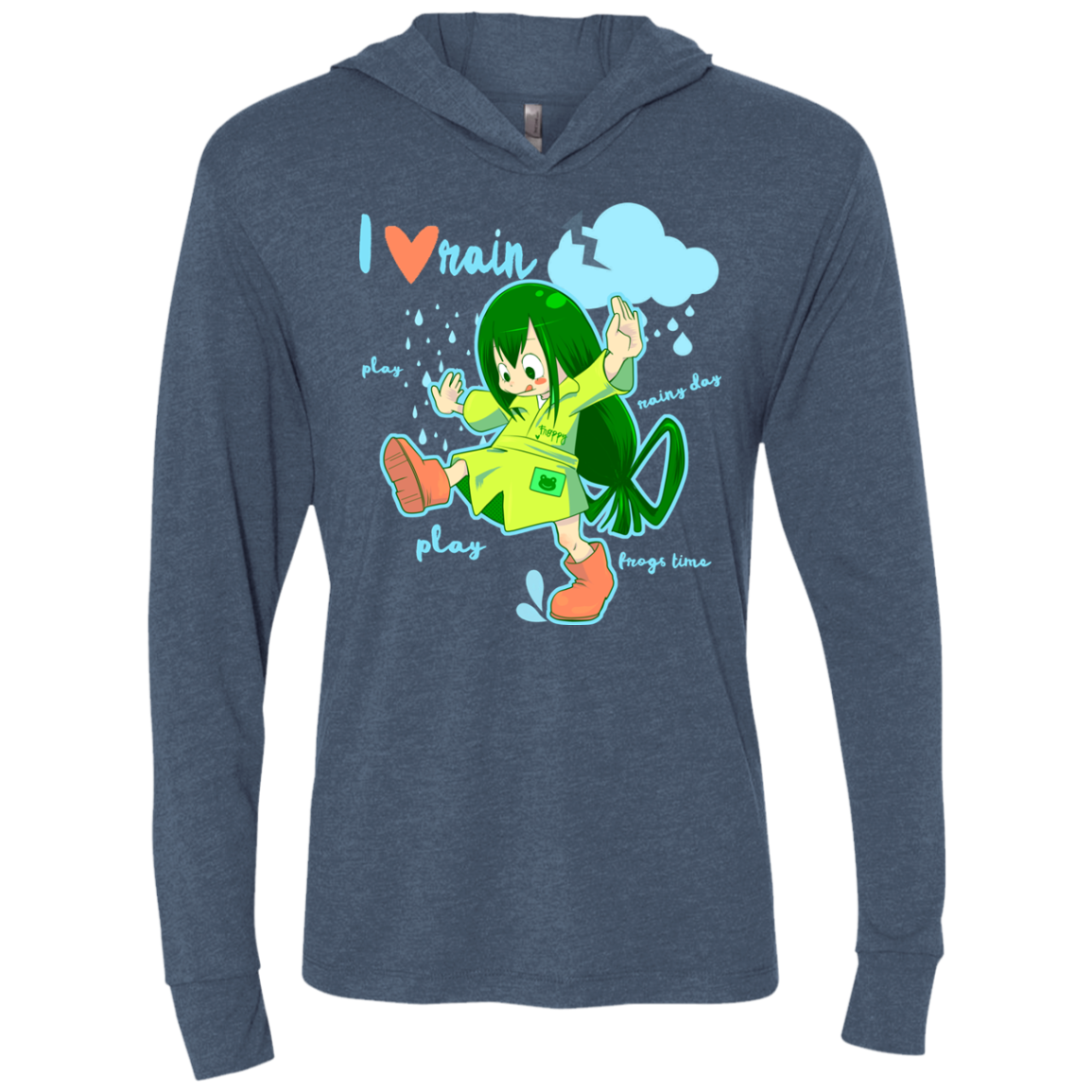 Rainy Day Triblend Long Sleeve Hoodie Tee