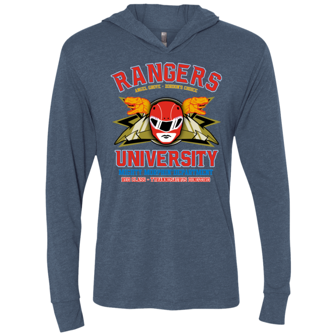 Rangers U - Red Ranger Triblend Long Sleeve Hoodie Tee