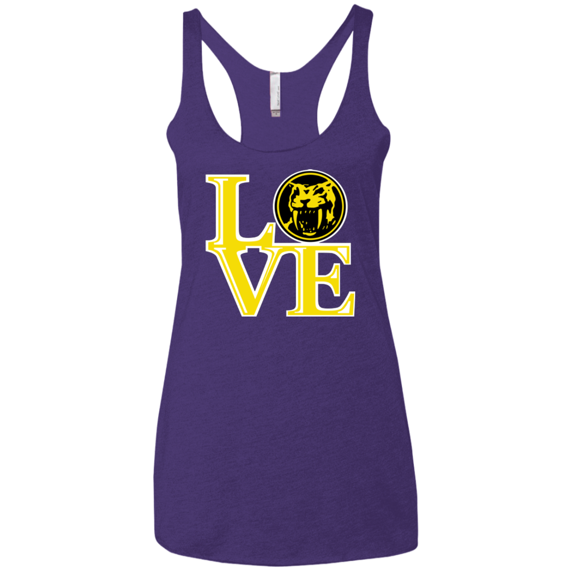 Yellow Ranger LOVE Women's Triblend Racerback Tank
