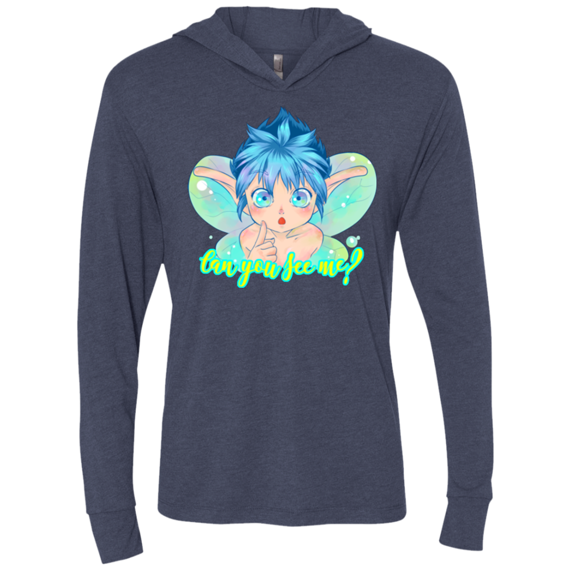 Can you see me Triblend Long Sleeve Hoodie Tee