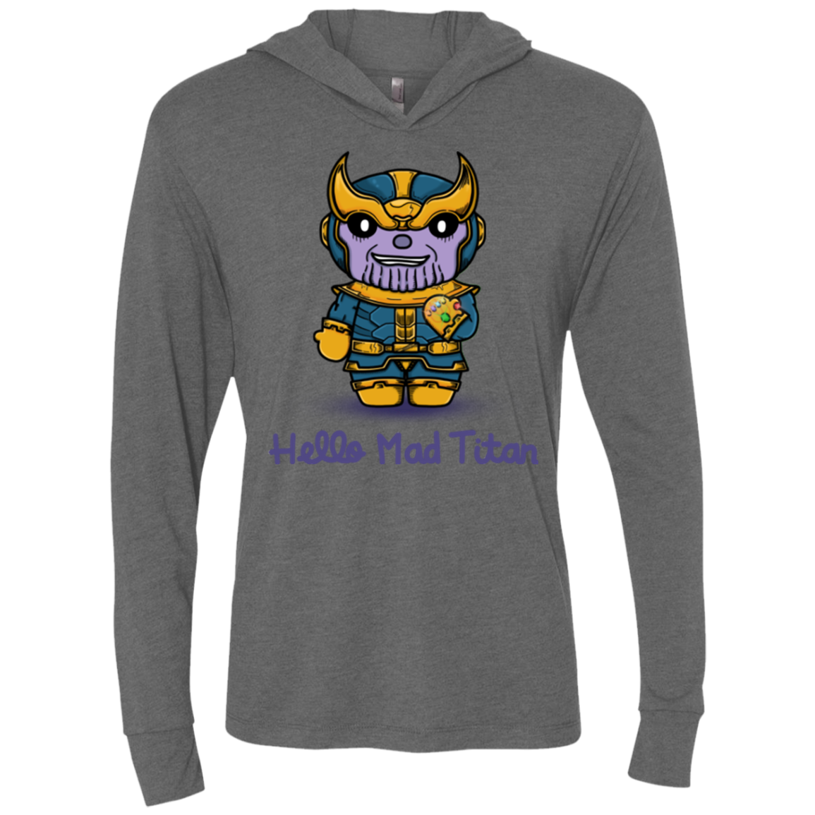 Hello Mad Titan Triblend Long Sleeve Hoodie Tee