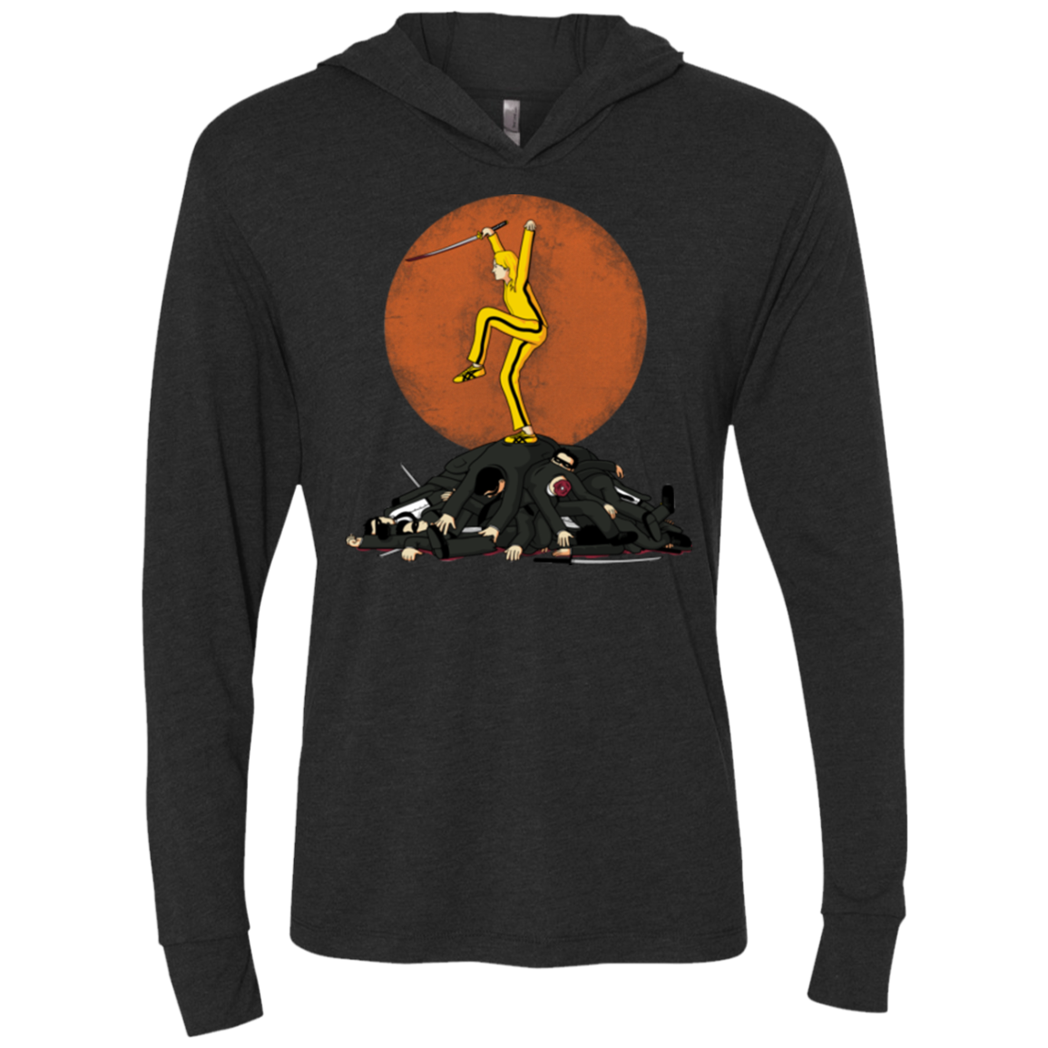 Karate Bill Triblend Long Sleeve Hoodie Tee