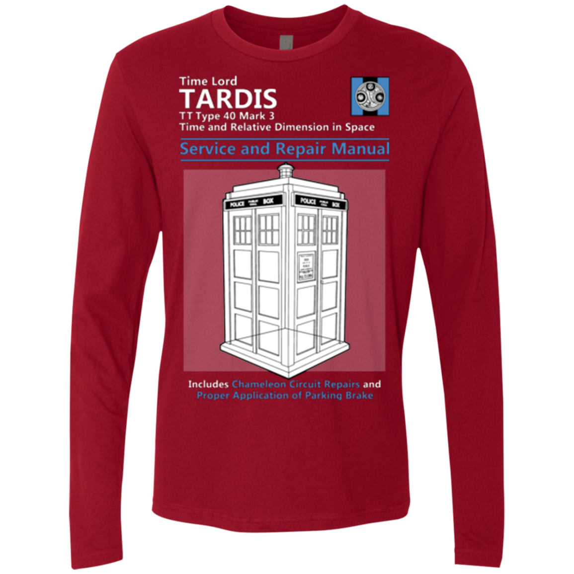 TARDIS SERVICE AND REPAIR MANUAL Men's Premium Long Sleeve