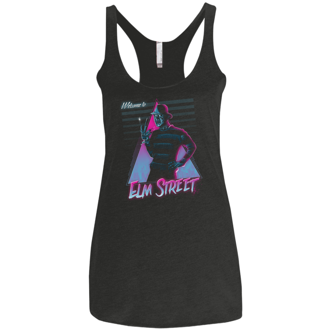 Welcome to Elm Street Women's Triblend Racerback Tank