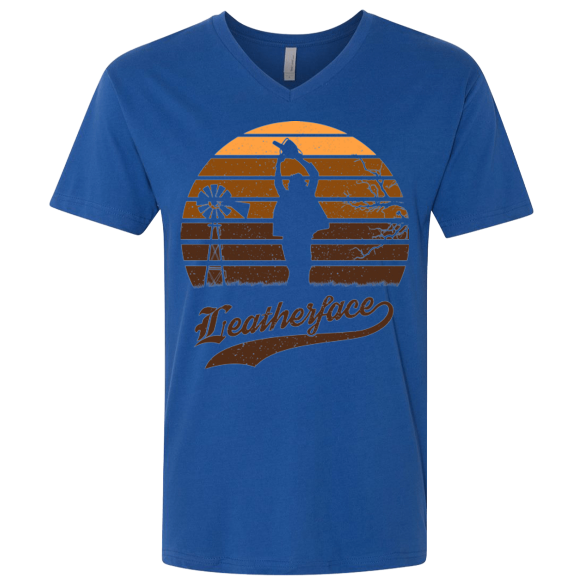 Horror Sun Set Leatherface Men's Premium V-Neck
