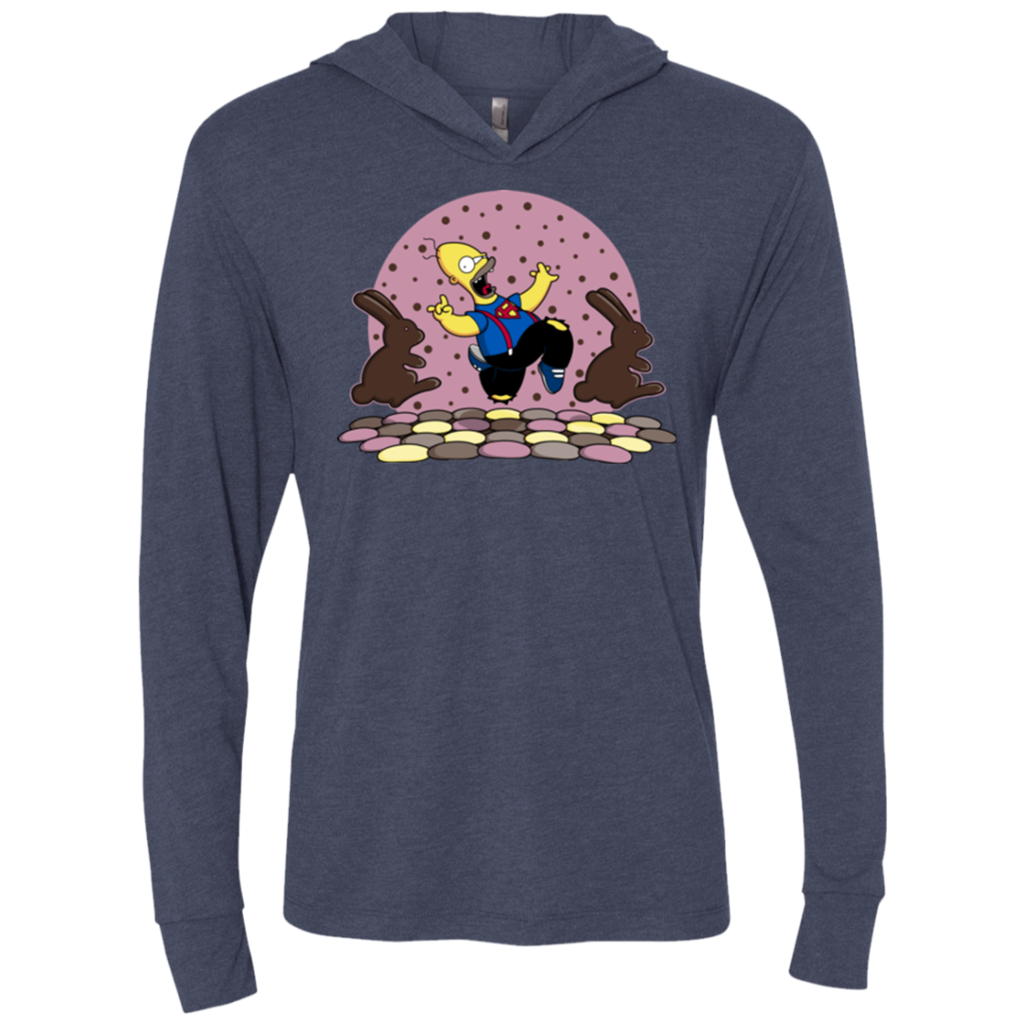 The Land of Chocolate Triblend Long Sleeve Hoodie Tee