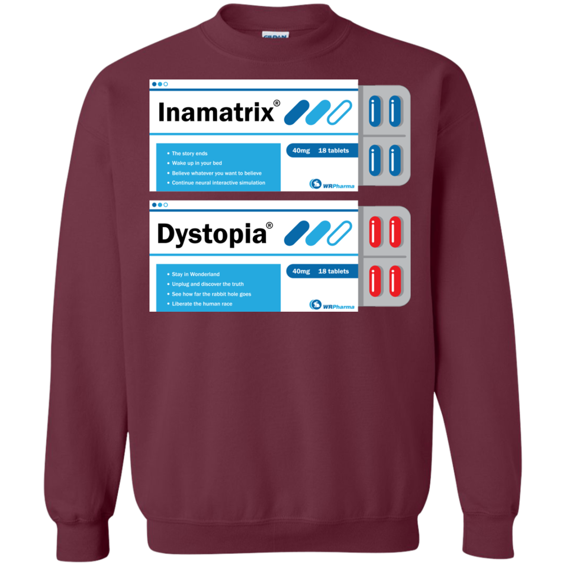 Red or Blue Crewneck Sweatshirt