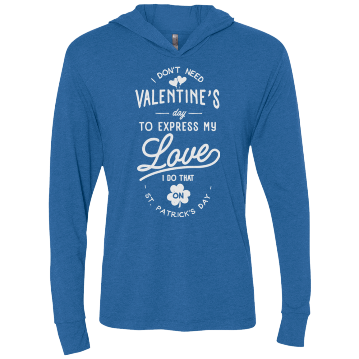 Valentine's Day Triblend Long Sleeve Hoodie Tee