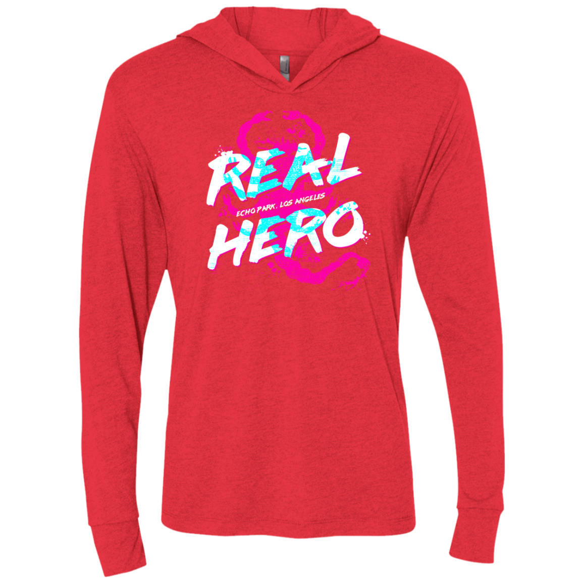 Real Hero Triblend Long Sleeve Hoodie Tee