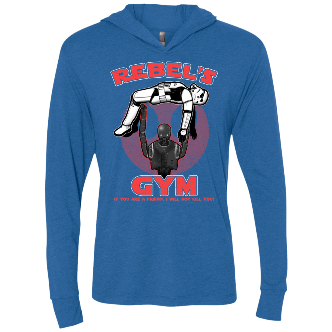 Rebel's Gym Triblend Long Sleeve Hoodie Tee