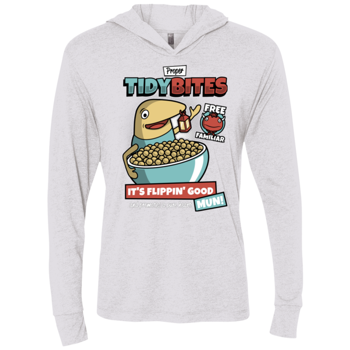PROPER TIDY BITES Triblend Long Sleeve Hoodie Tee