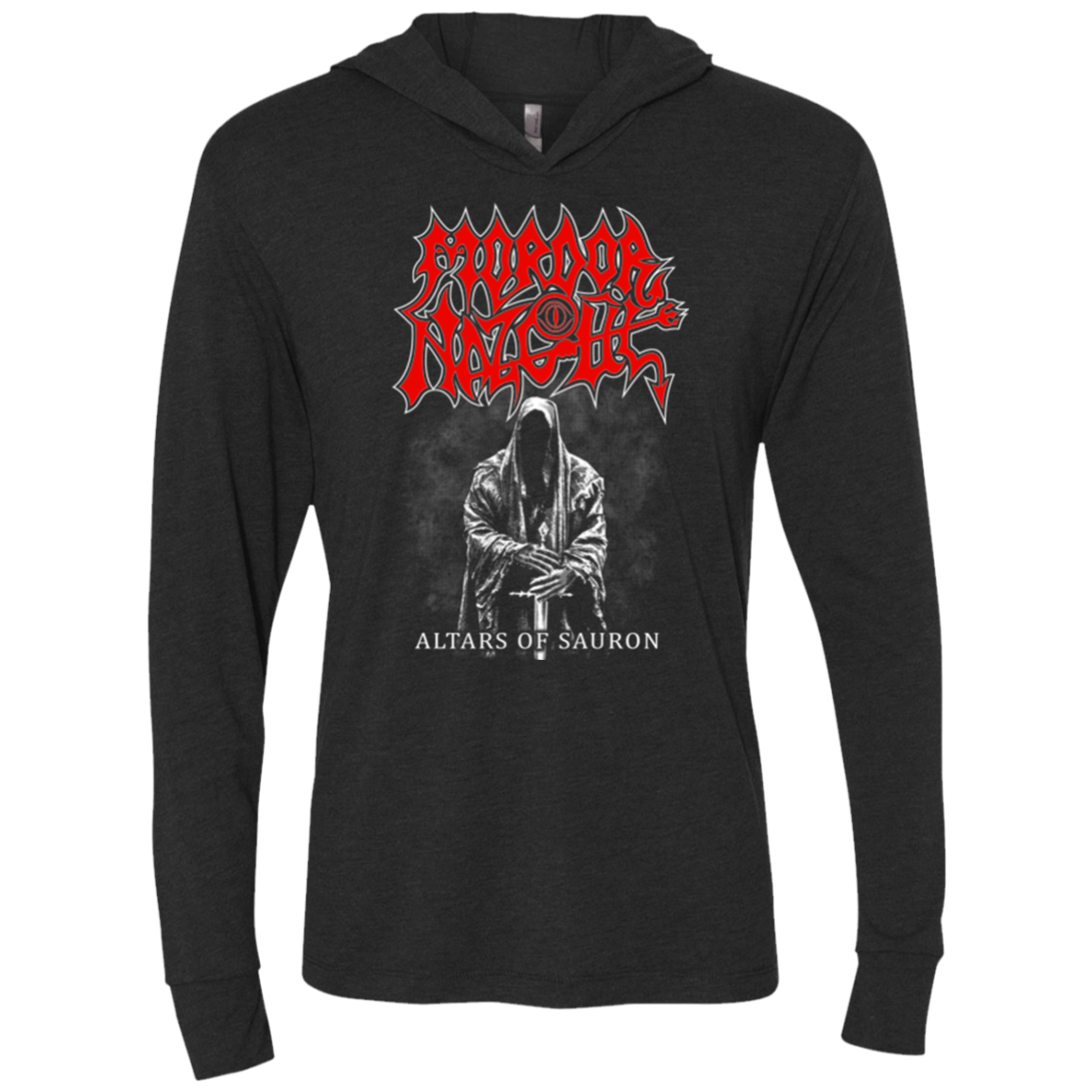 Mordor Nazgul Triblend Long Sleeve Hoodie Tee