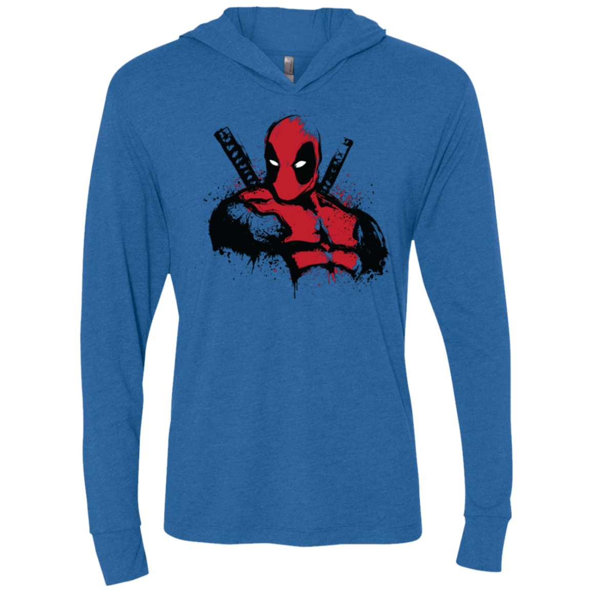 The Merc in Red Triblend Long Sleeve Hoodie Tee