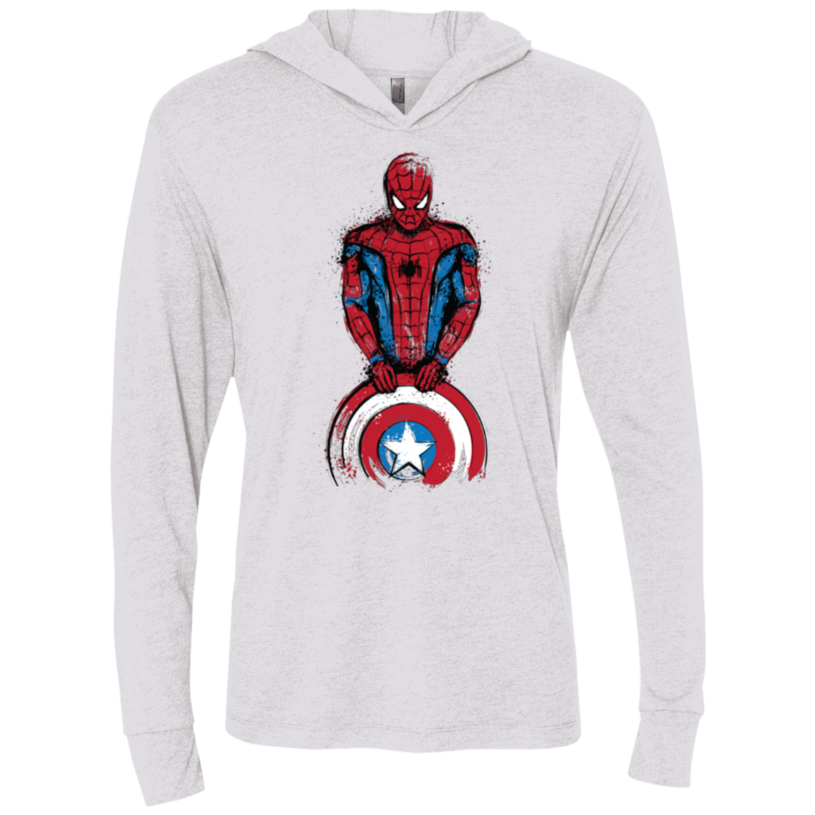 The Spider is Coming Triblend Long Sleeve Hoodie Tee