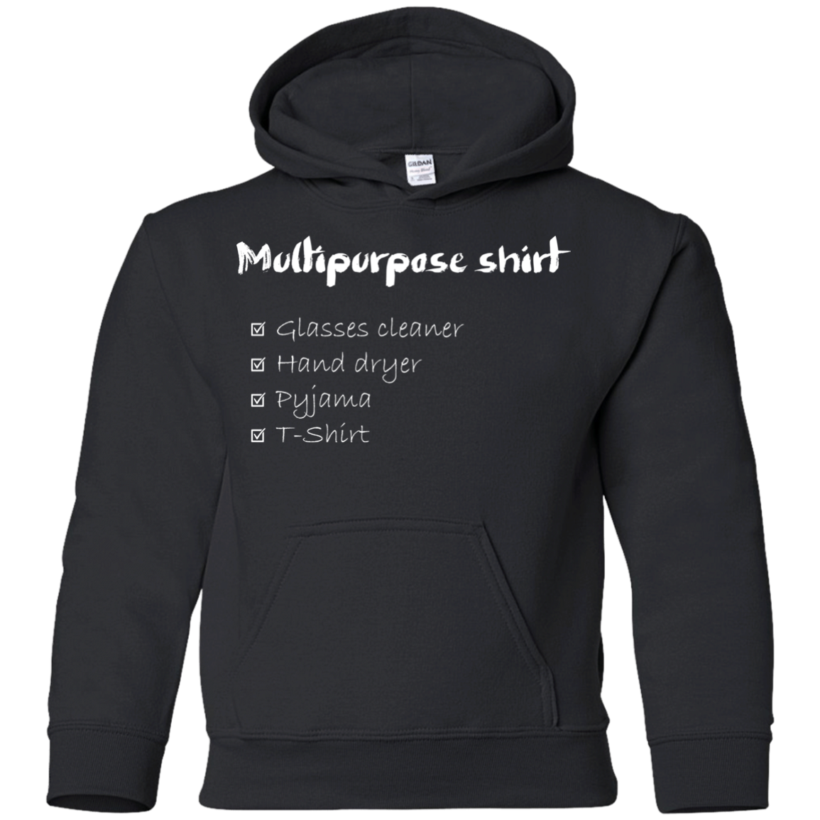 Multipurpose Shirt White ink Youth Hoodie