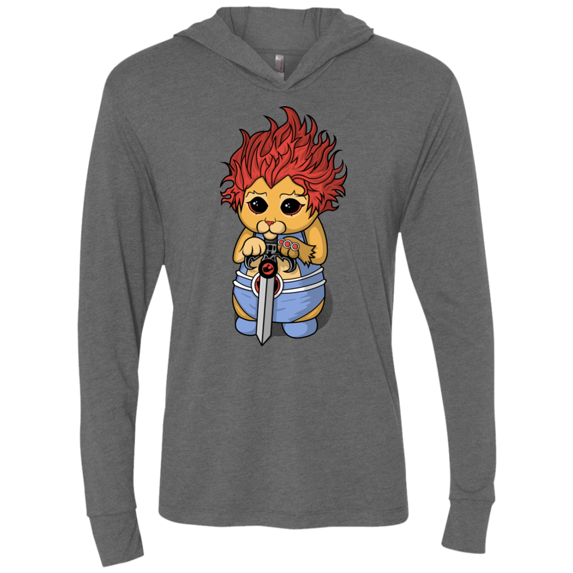 Thunder Kitty Triblend Long Sleeve Hoodie Tee