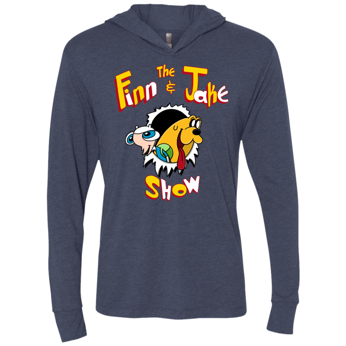 The Finn and Jake Show Triblend Long Sleeve Hoodie Tee
