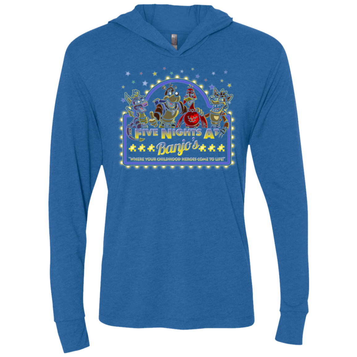 Five Nights at Banjos Triblend Long Sleeve Hoodie Tee