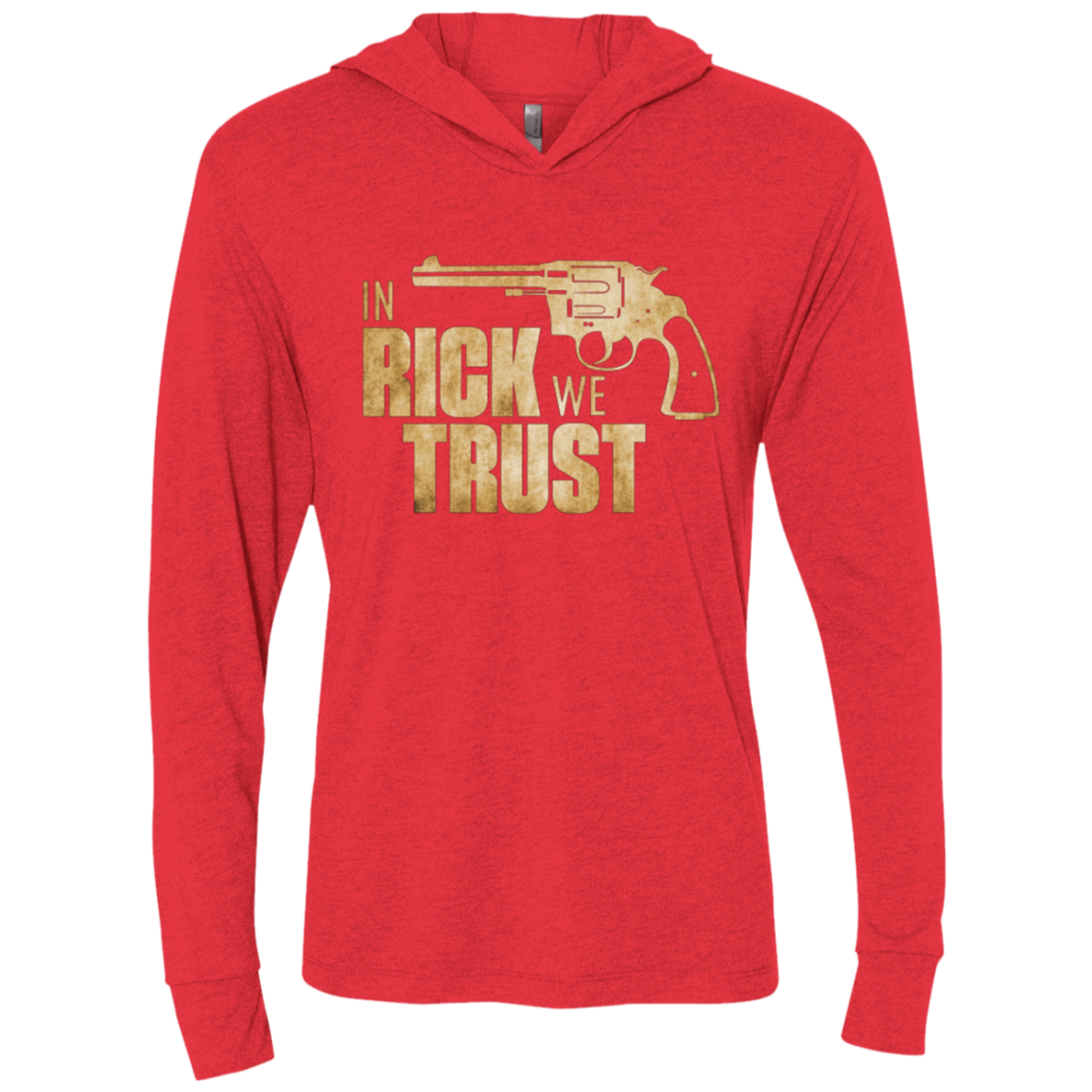 In Rick We Trust Triblend Long Sleeve Hoodie Tee