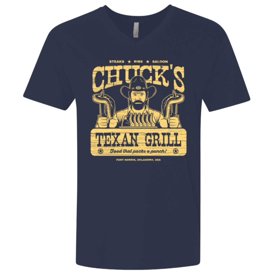Chucks Texan Grill Men's Premium V-Neck