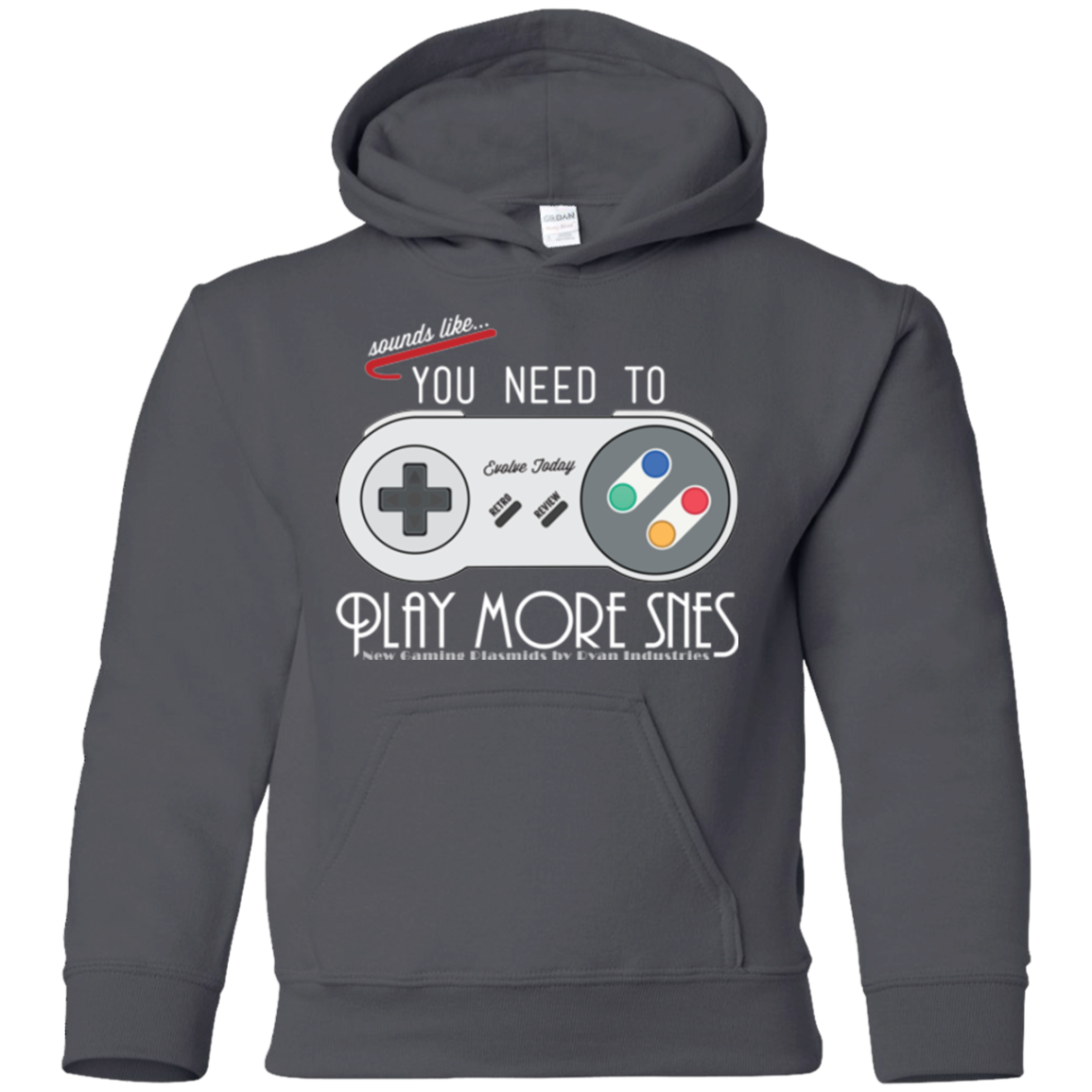 Evolve Today! Play More SNES Youth Hoodie