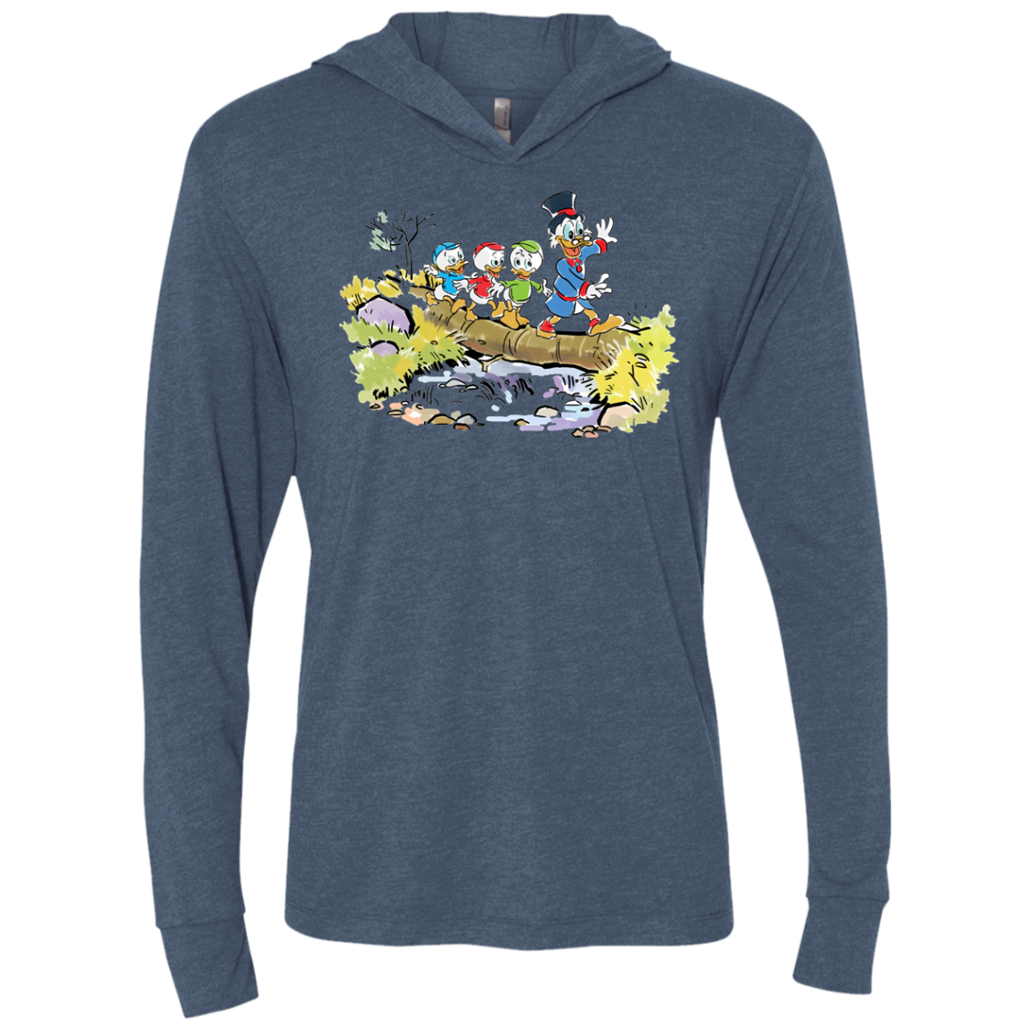 Duck Tails Triblend Long Sleeve Hoodie Tee