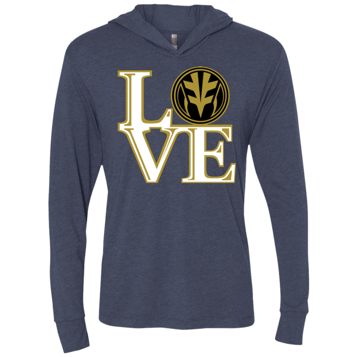 White Ranger LOVE Triblend Long Sleeve Hoodie Tee