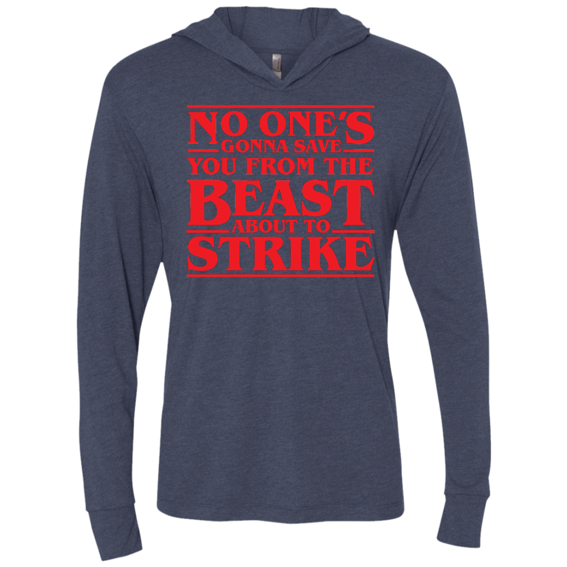The Beast Triblend Long Sleeve Hoodie Tee