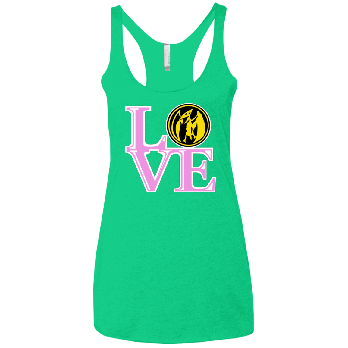 Pink Ranger LOVE Women's Triblend Racerback Tank