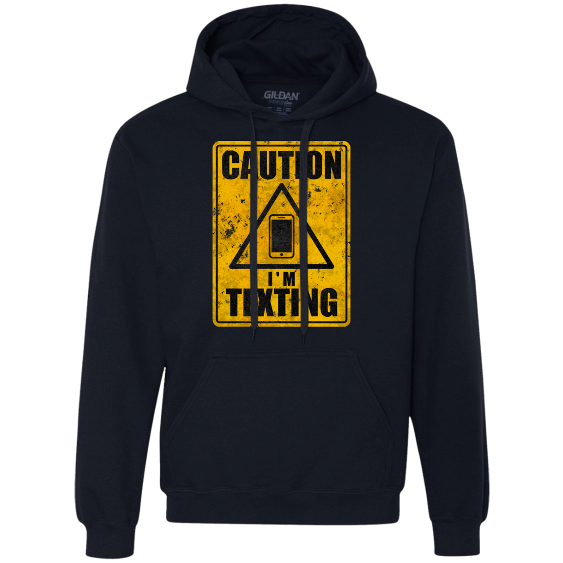 Caution I'm Texting Premium Fleece Hoodie