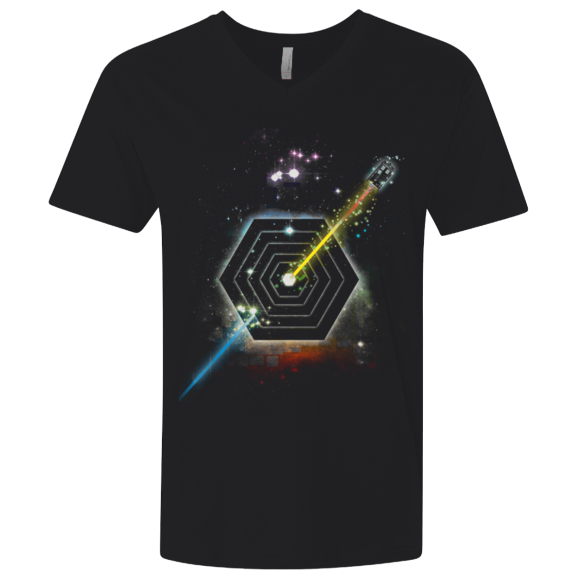 Space Fragmentation Travel Men's Premium V-Neck