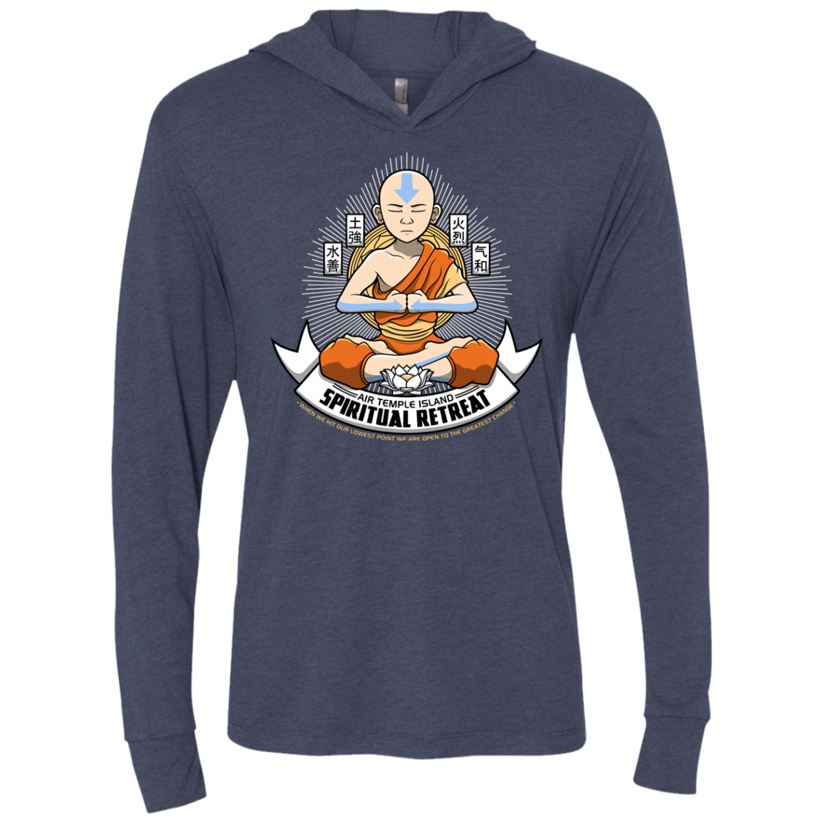 SPIRITUAL RETREATT Triblend Long Sleeve Hoodie Tee