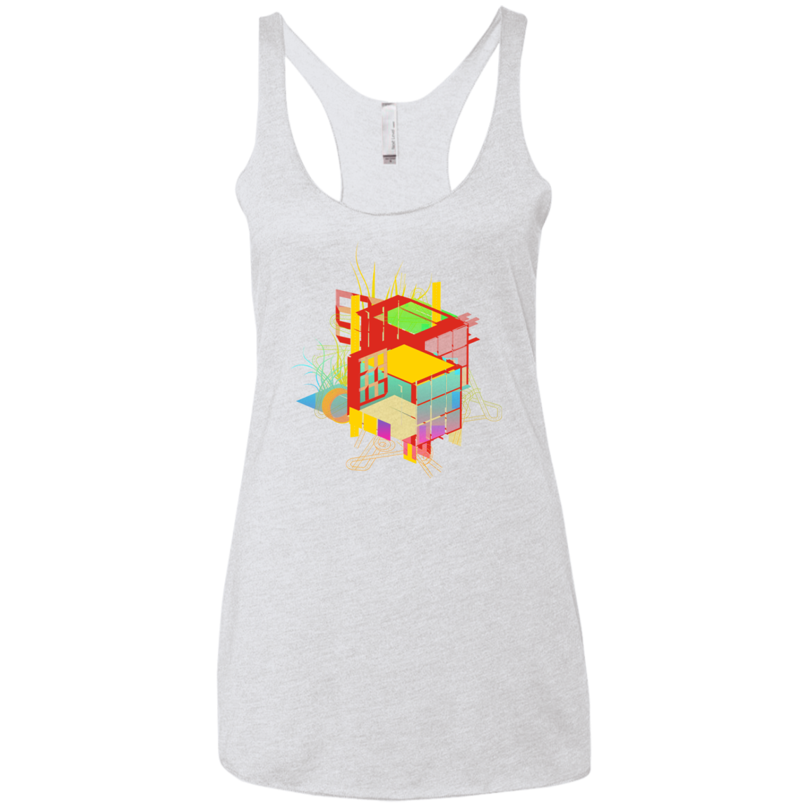 Rubik's Building Women's Triblend Racerback Tank