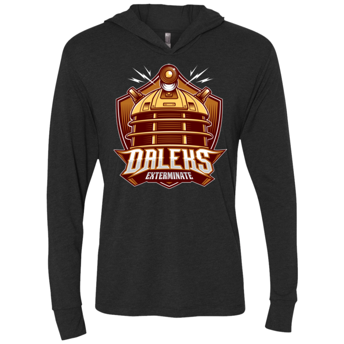 Dr. Who Daleks Triblend Long Sleeve Hoodie Tee