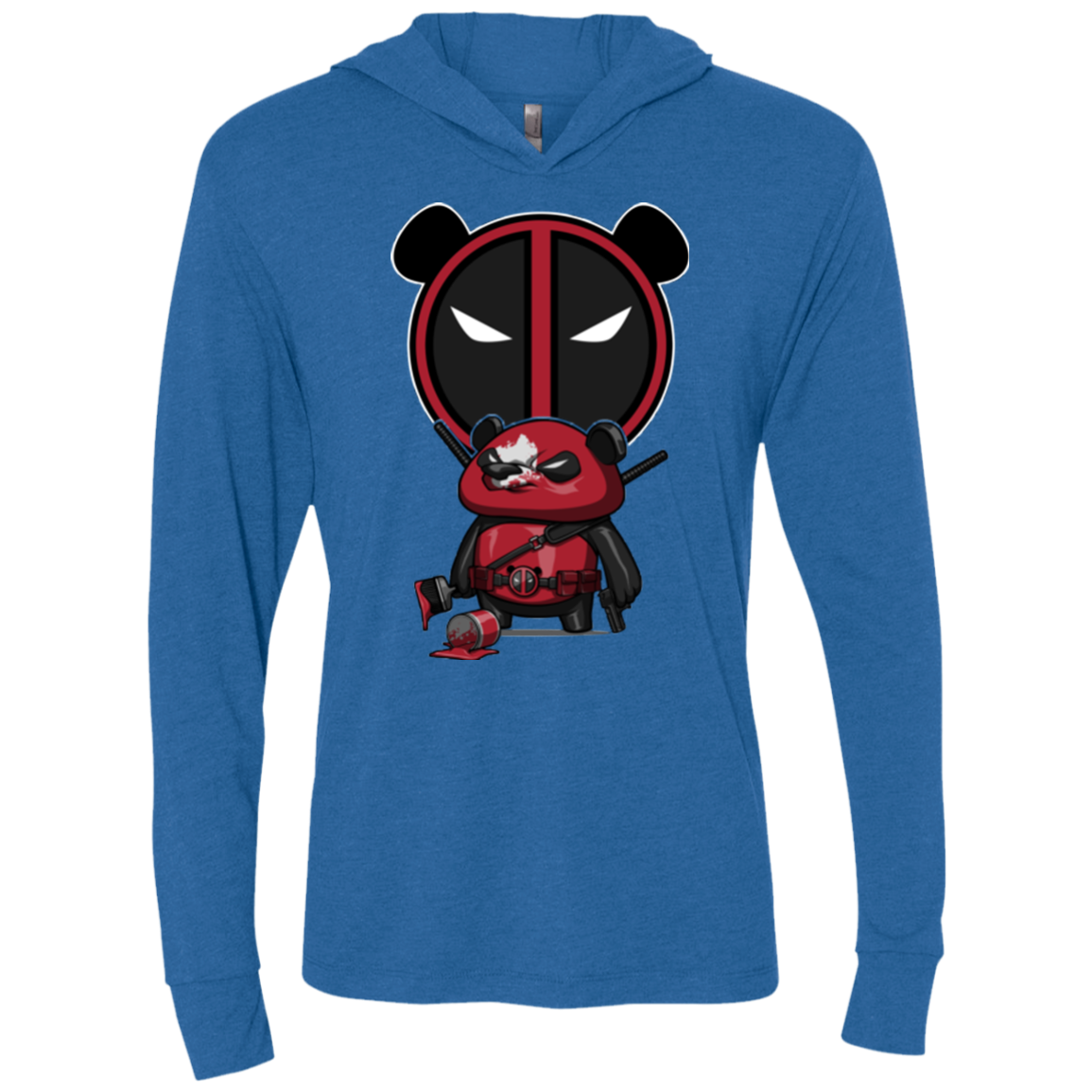 Bear Pool Triblend Long Sleeve Hoodie Tee