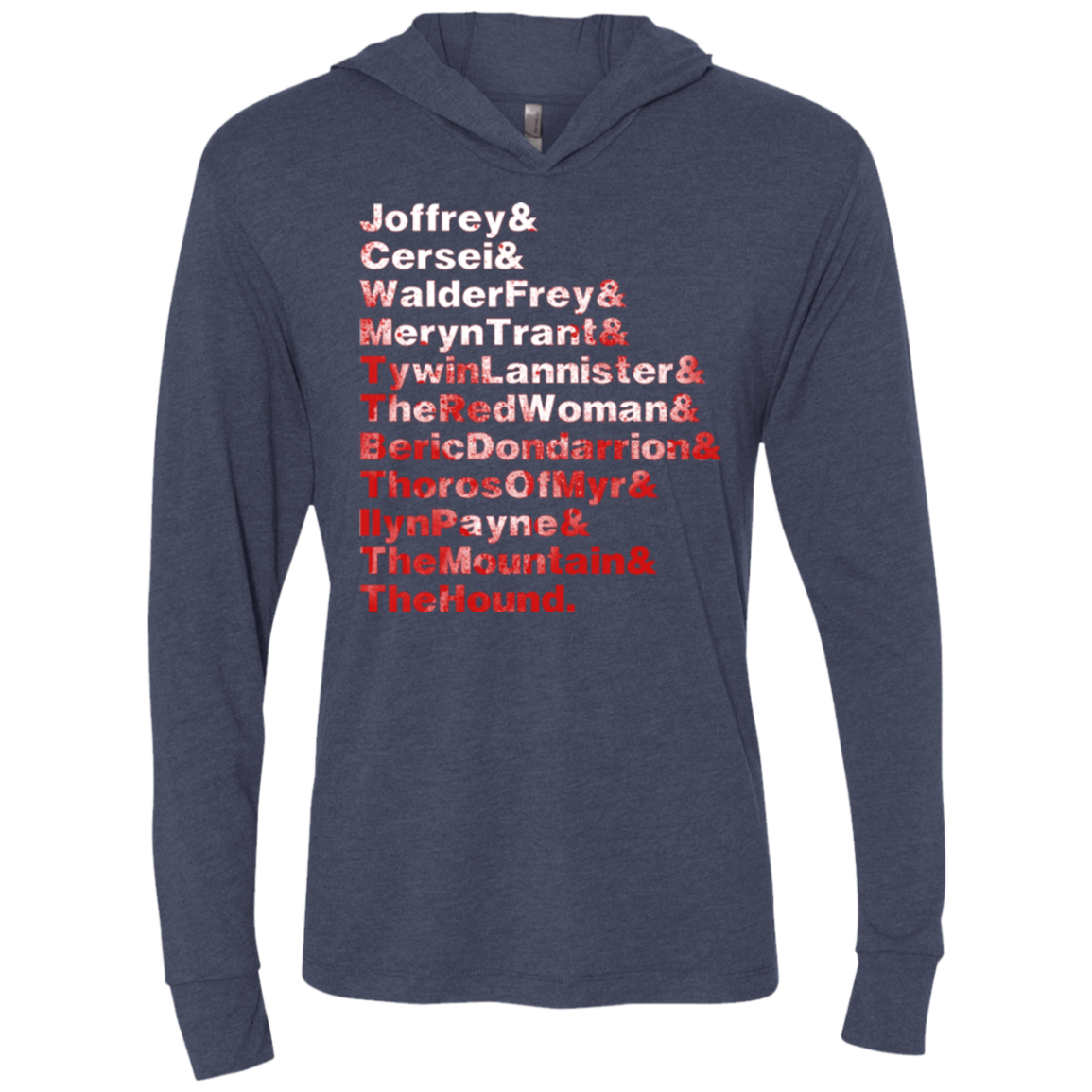 Aryas Kill List Triblend Long Sleeve Hoodie Tee