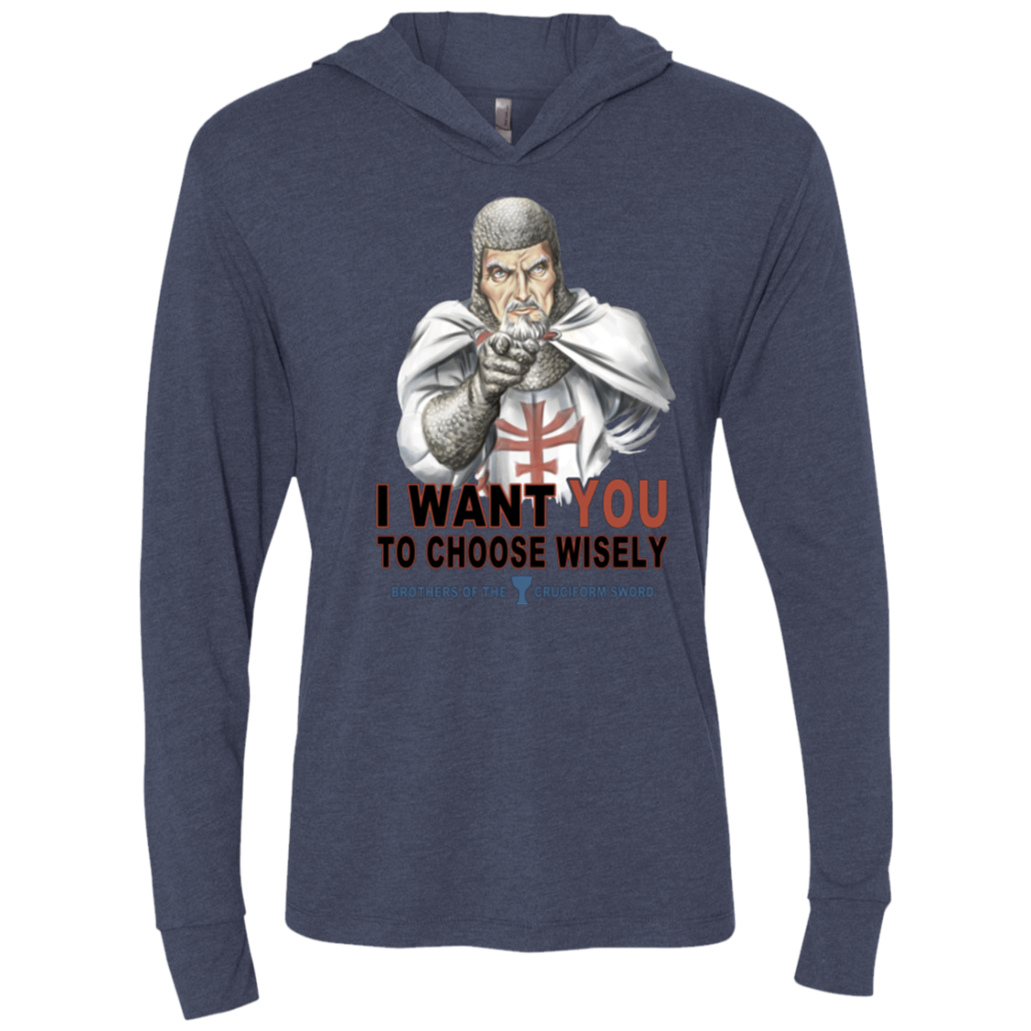 Choose Wisely Triblend Long Sleeve Hoodie Tee