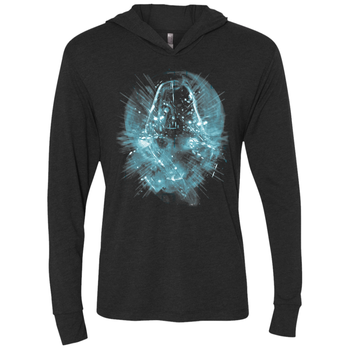 Nefarious Nebula blue ink Triblend Long Sleeve Hoodie Tee