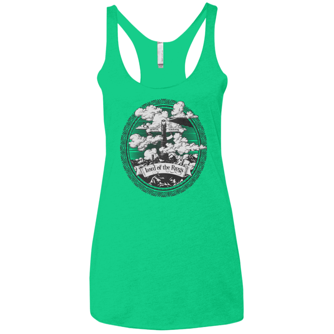 Vintage Mordor Tower Women's Triblend Racerback Tank