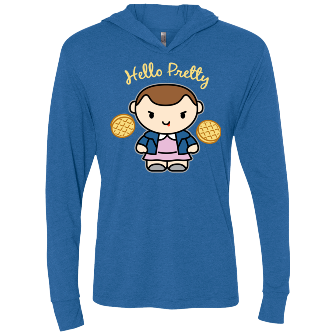 Hello Pretty Triblend Long Sleeve Hoodie Tee