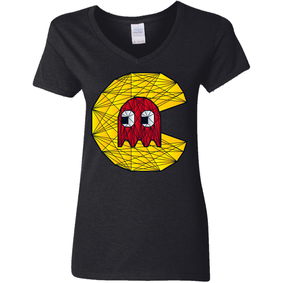Poly Pac Man Women's V-Neck T-Shirt