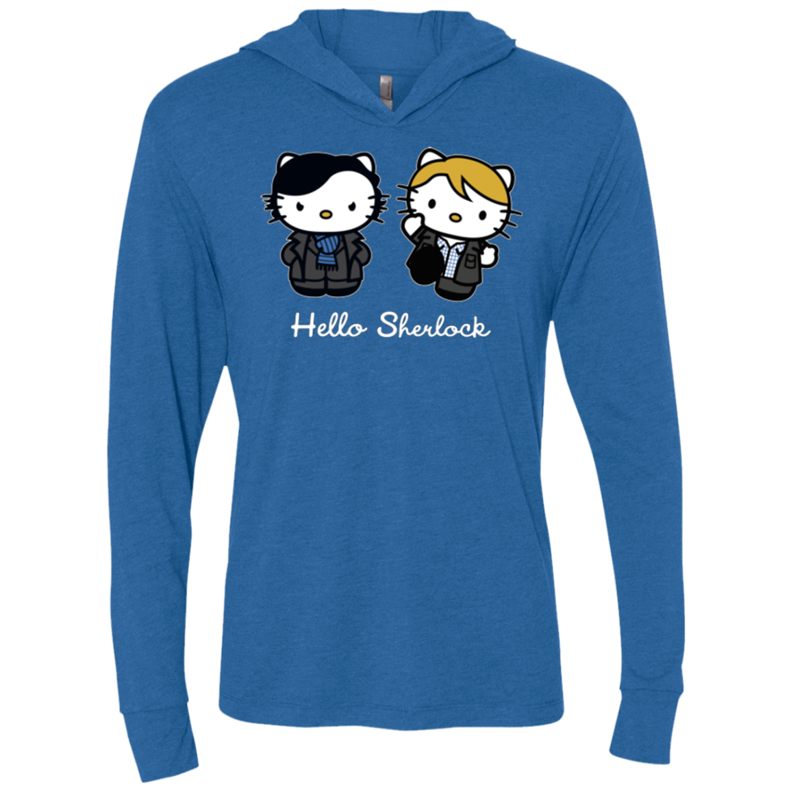 Hello Sherlock Triblend Long Sleeve Hoodie Tee