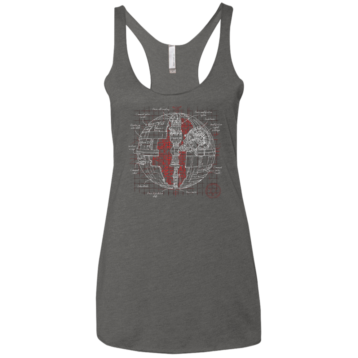 Death Star Plan Women's Triblend Racerback Tank