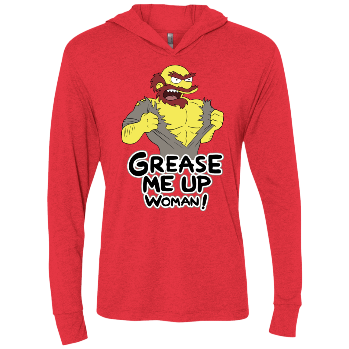 Grease Me Up Triblend Long Sleeve Hoodie Tee