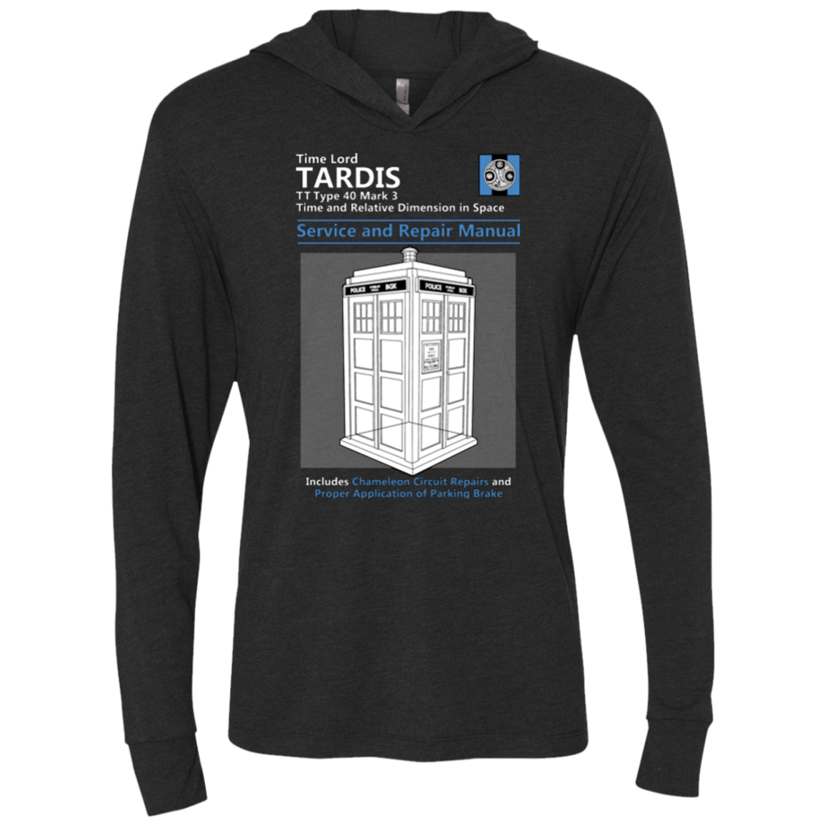 TARDIS SERVICE AND REPAIR MANUAL Triblend Long Sleeve Hoodie Tee